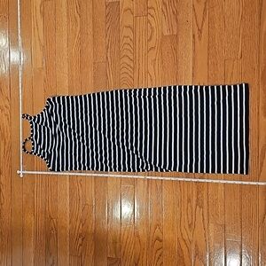 Dark navy striped fitted dress